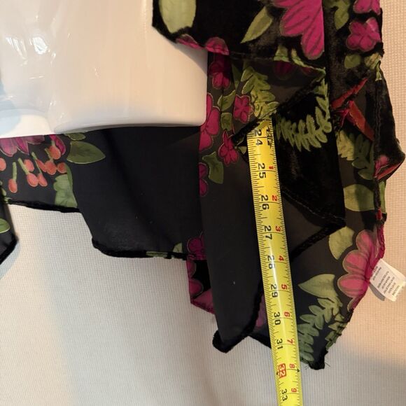 Woven Heart Floral Velvet Burnout Kimono Open Cardigan Boho Darkwear One Size - Picture 10 of 11